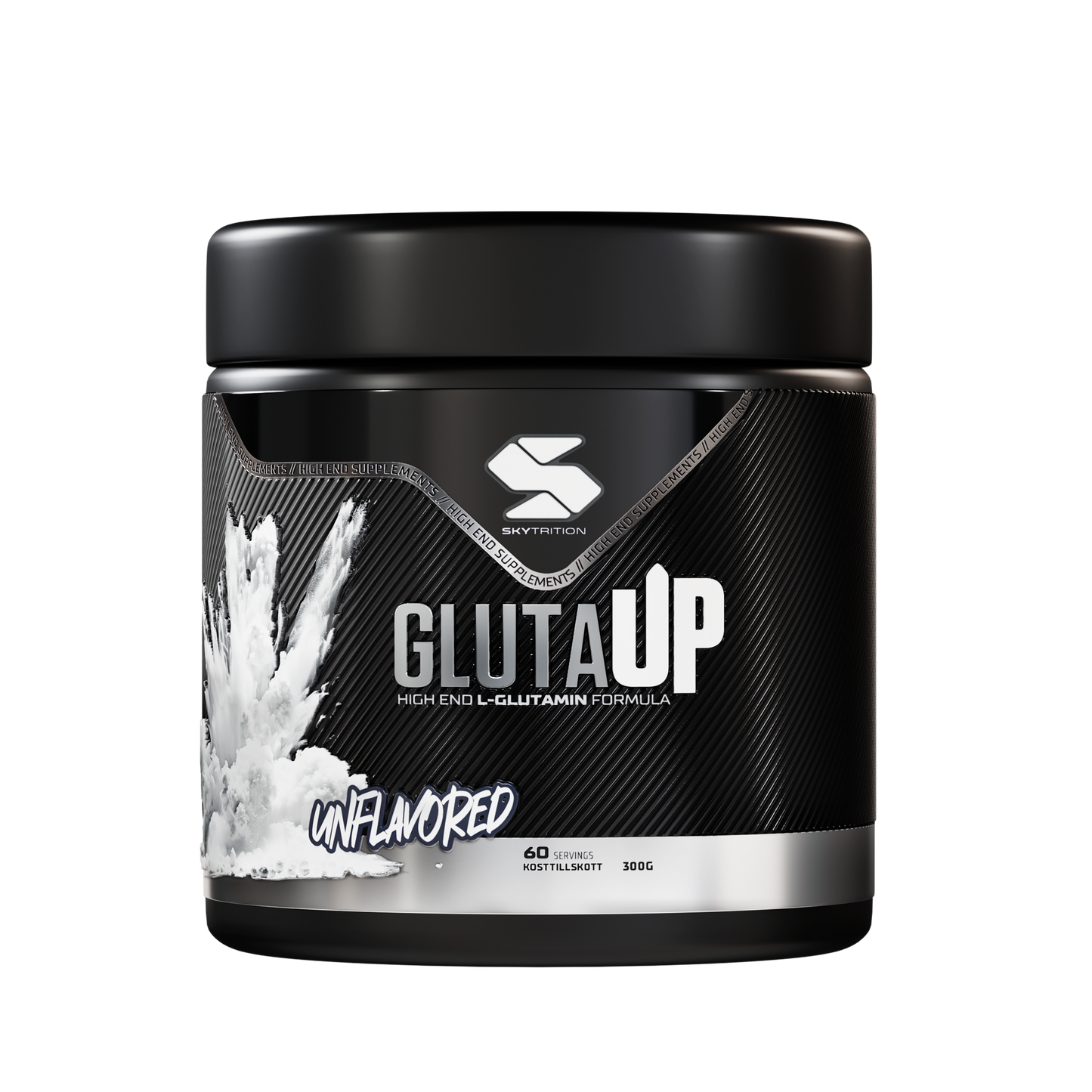 GlutaUP L-Glutamin kosttillskott – 100% rent mikroniserat L-glutamin, Unflavored, 60 serveringar, 300g – Skytrition
