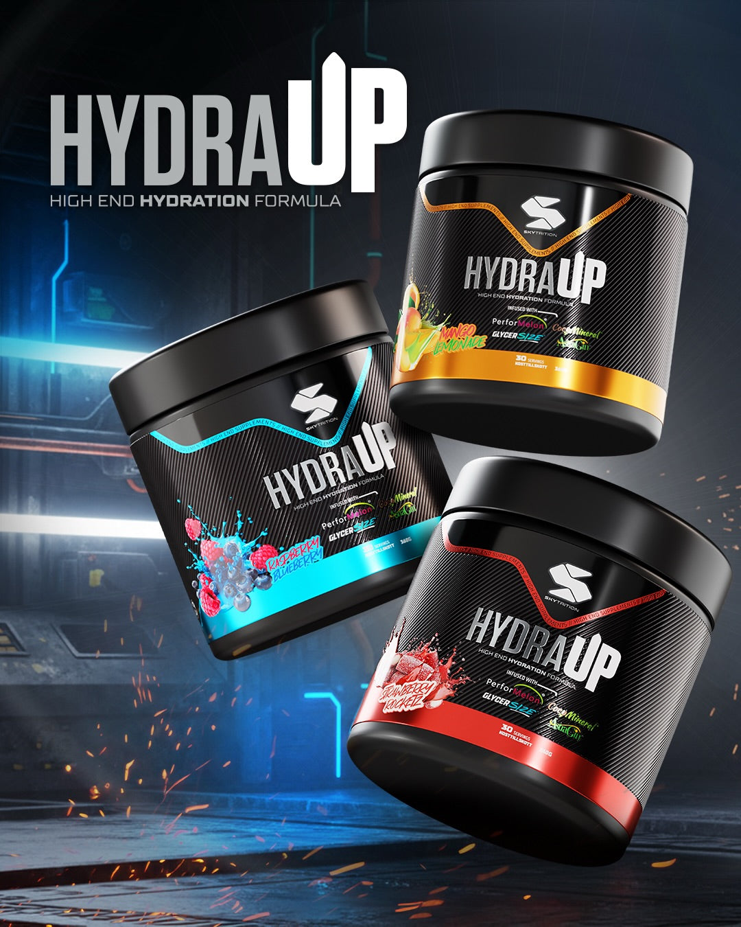 HydraUP Premium Elektrolyter från Skytrition – hydrering och prestation för träning