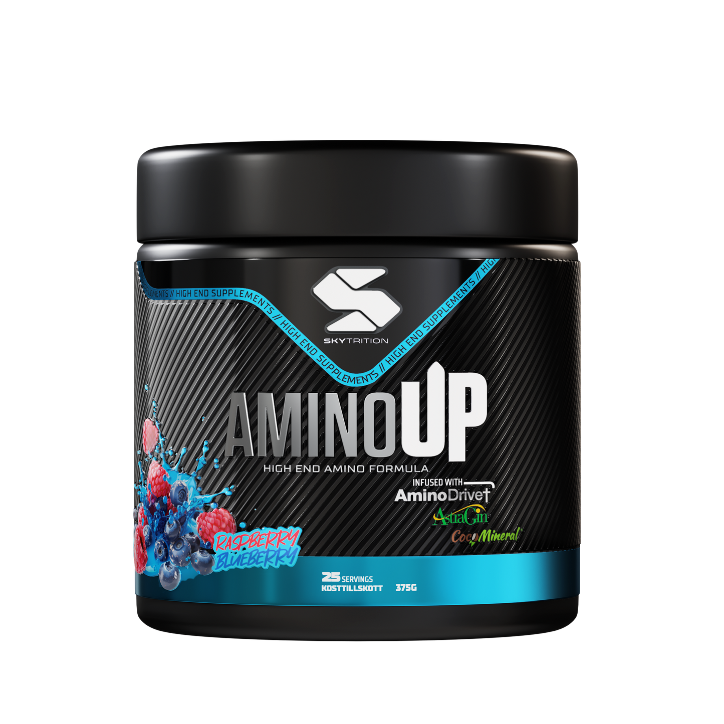 AminoUP Raspberry Blueberry – EAA & BCAA aminosyror med elektrolyter | Skytrition