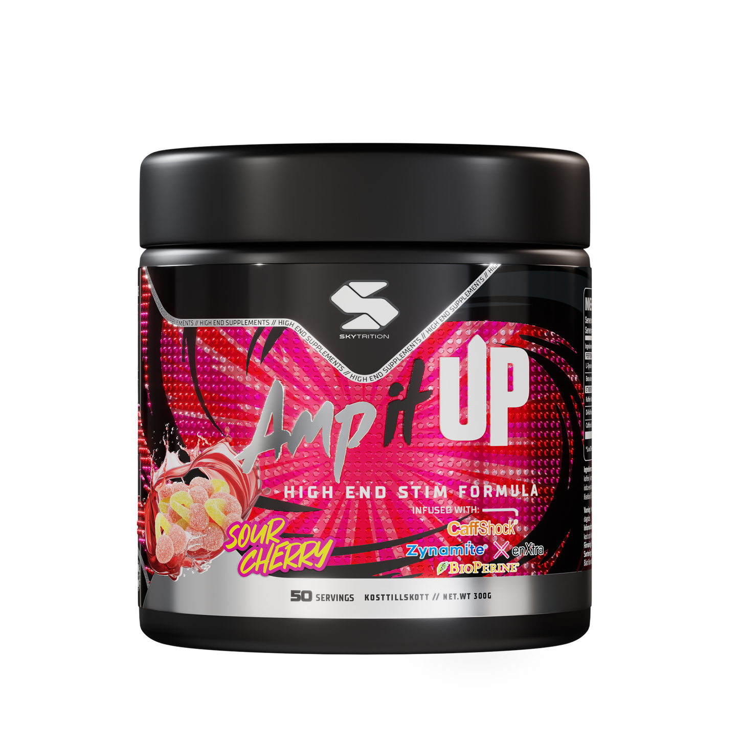 AMPITUP pre workout high stim formula kosttillskott med L-tyrosin, koffein, citikolin, Zynamite och EnExtra