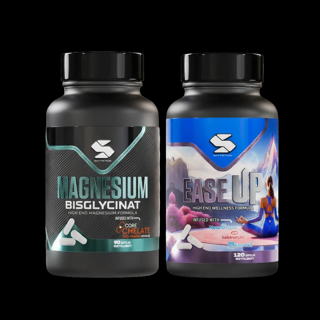 Paketbild med Magnesium och EaseUP sida vid sida på transparent bakgrund